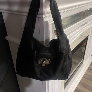 B. Makowsky | Black Leather Hobo Bag